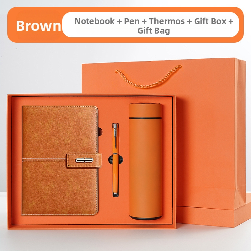 Ettevõtte äripandlaga märkmiku kinkekarbi ülikond kohandatud logoga termostops ettevõtte aastakoosoleku kaasnev kinkemärkmik