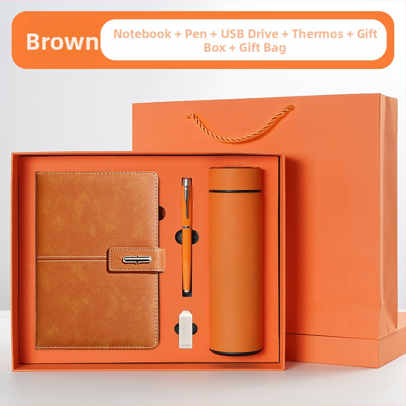 Ettevõtte äripandlaga märkmiku kinkekarbi ülikond kohandatud logoga termostops ettevõtte aastakoosoleku kaasnev kinkemärkmik