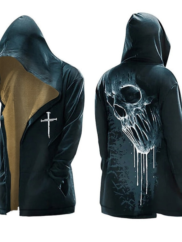 2025 m. tarpvalstybinis Europos ir Amerikos megztinis su gobtuvu, naujas megztinis, vyriškas „Tough Guy“ gobtuvas su gobtuvu be užtrauktuko, skirtas Helovinui