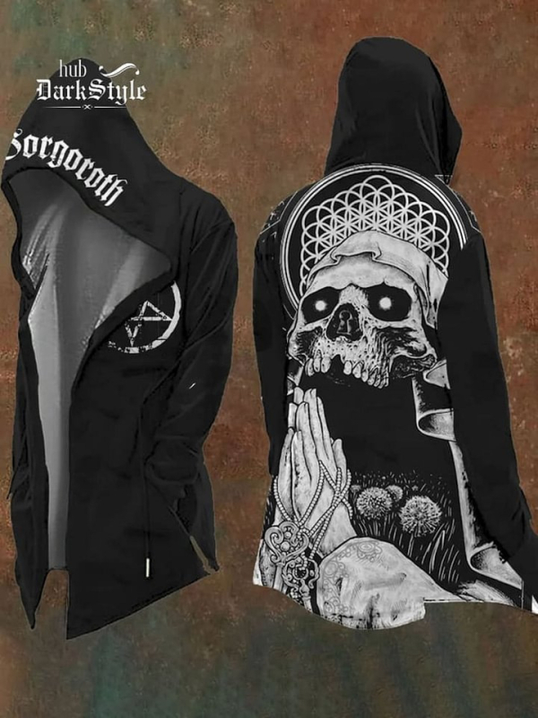 2025 Διασυνοριακό Ευρωπαϊκό και Αμερικανικό Φούτερ με Κουκούλα, Νέα Ζακέτα Ανδρικό Αντιανεμικό Tough Guy με Κουκούλα χωρίς Φερμουάρ, Τύπωμα Halloween