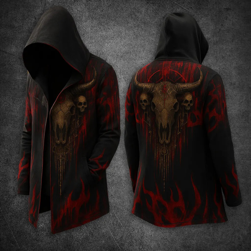 2025 Διασυνοριακό Ευρωπαϊκό και Αμερικανικό Φούτερ με Κουκούλα, Νέα Ζακέτα Ανδρικό Αντιανεμικό Tough Guy με Κουκούλα χωρίς Φερμουάρ, Τύπωμα Halloween