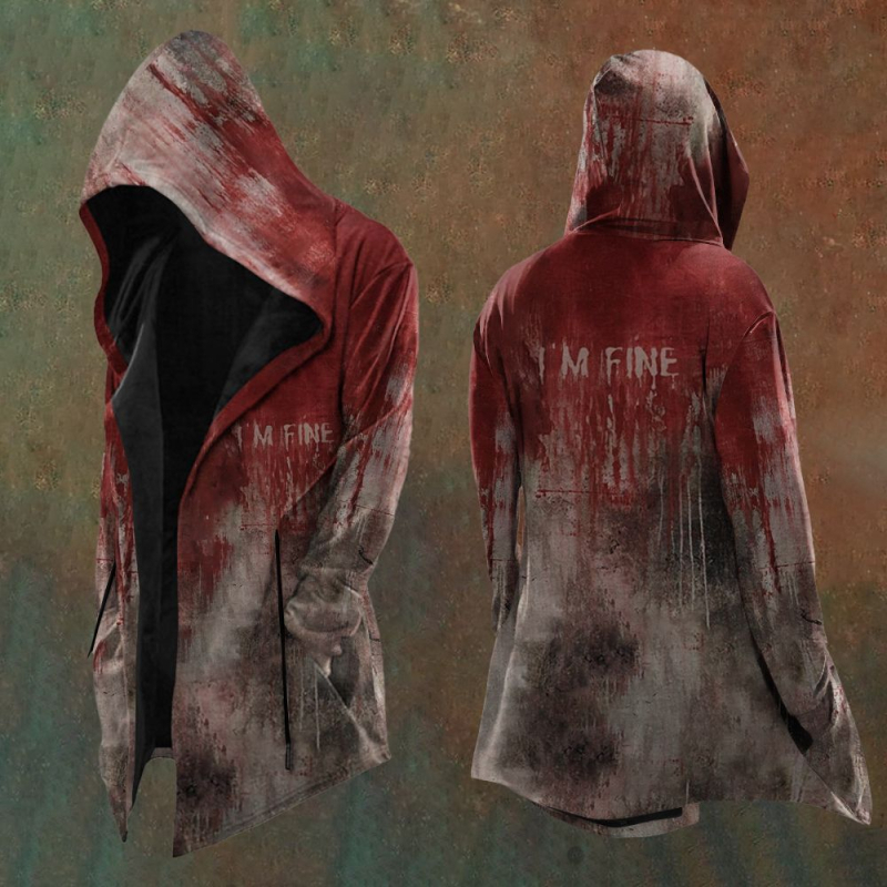 2025 Διασυνοριακό Ευρωπαϊκό και Αμερικανικό Φούτερ με Κουκούλα, Νέα Ζακέτα Ανδρικό Αντιανεμικό Tough Guy με Κουκούλα χωρίς Φερμουάρ, Τύπωμα Halloween