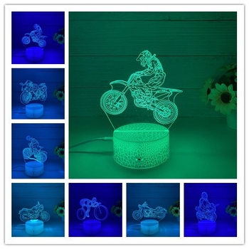 Δημιουργικό τρισδιάστατο νυχτερινό φως ακρυλικό τηλεχειριστήριο με έγχρωμη αφή μικρό επιτραπέζιο φωτιστικό δώρο νυχτερινό φως χονδρικής αγωνιστικά στολίδια