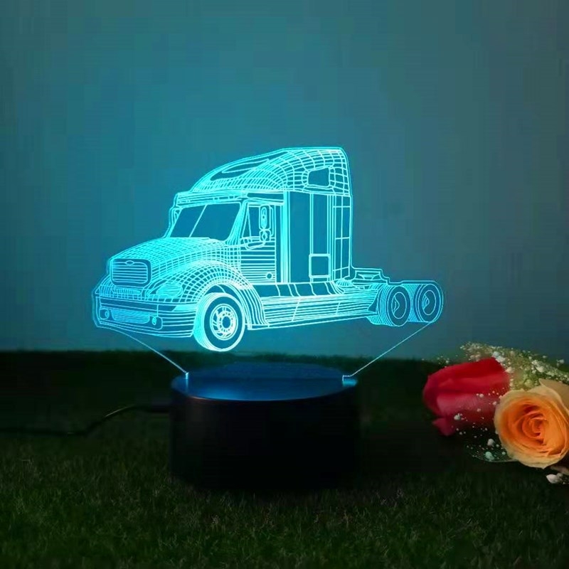 Loominguline 3D öövalgus akrüülist kaugjuhtimispuldi värviline puutetundlik väike laualamp kingitus öövalgus hulgimüügi võidusõidukaunistused