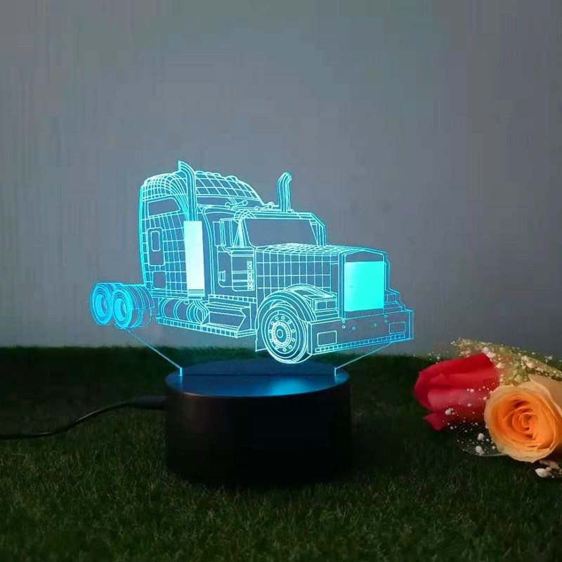 Loominguline 3D öövalgus akrüülist kaugjuhtimispuldi värviline puutetundlik väike laualamp kingitus öövalgus hulgimüügi võidusõidukaunistused