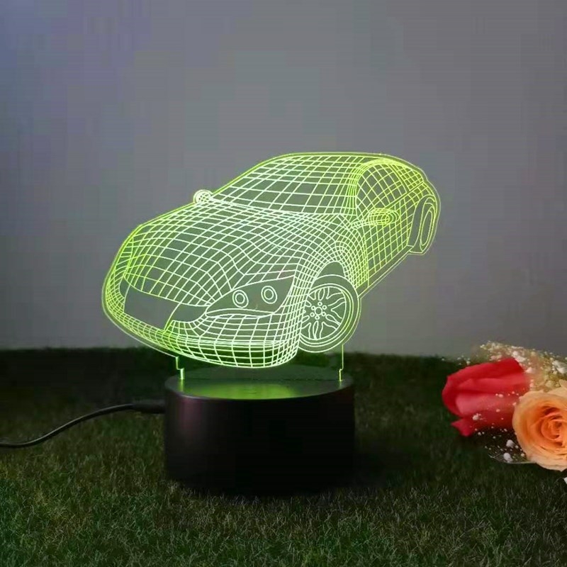 Loominguline 3D öövalgus akrüülist kaugjuhtimispuldi värviline puutetundlik väike laualamp kingitus öövalgus hulgimüügi võidusõidukaunistused