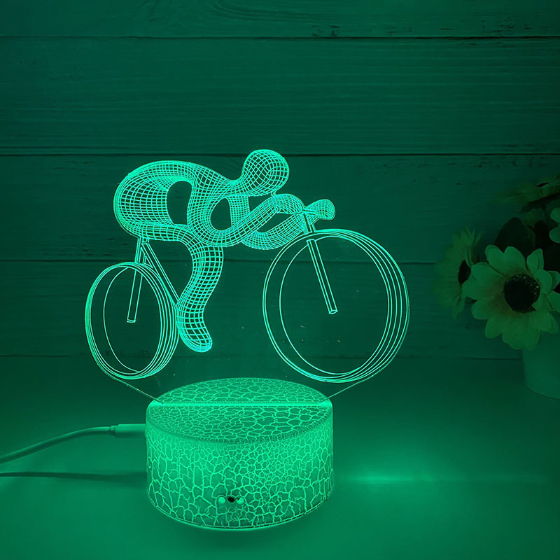 Loominguline 3D öövalgus akrüülist kaugjuhtimispuldi värviline puutetundlik väike laualamp kingitus öövalgus hulgimüügi võidusõidukaunistused