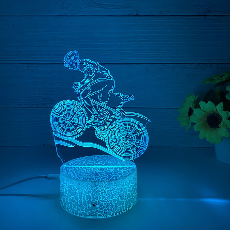 Loominguline 3D öövalgus akrüülist kaugjuhtimispuldi värviline puutetundlik väike laualamp kingitus öövalgus hulgimüügi võidusõidukaunistused