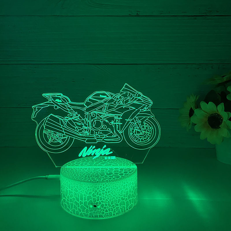 Loominguline 3D öövalgus akrüülist kaugjuhtimispuldi värviline puutetundlik väike laualamp kingitus öövalgus hulgimüügi võidusõidukaunistused