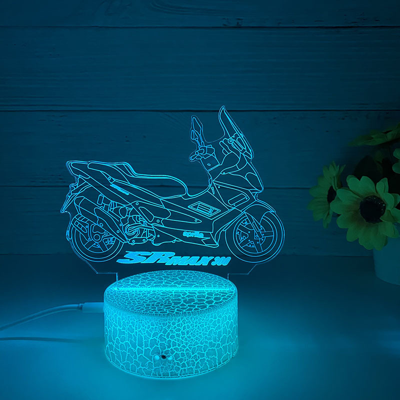 Loominguline 3D öövalgus akrüülist kaugjuhtimispuldi värviline puutetundlik väike laualamp kingitus öövalgus hulgimüügi võidusõidukaunistused