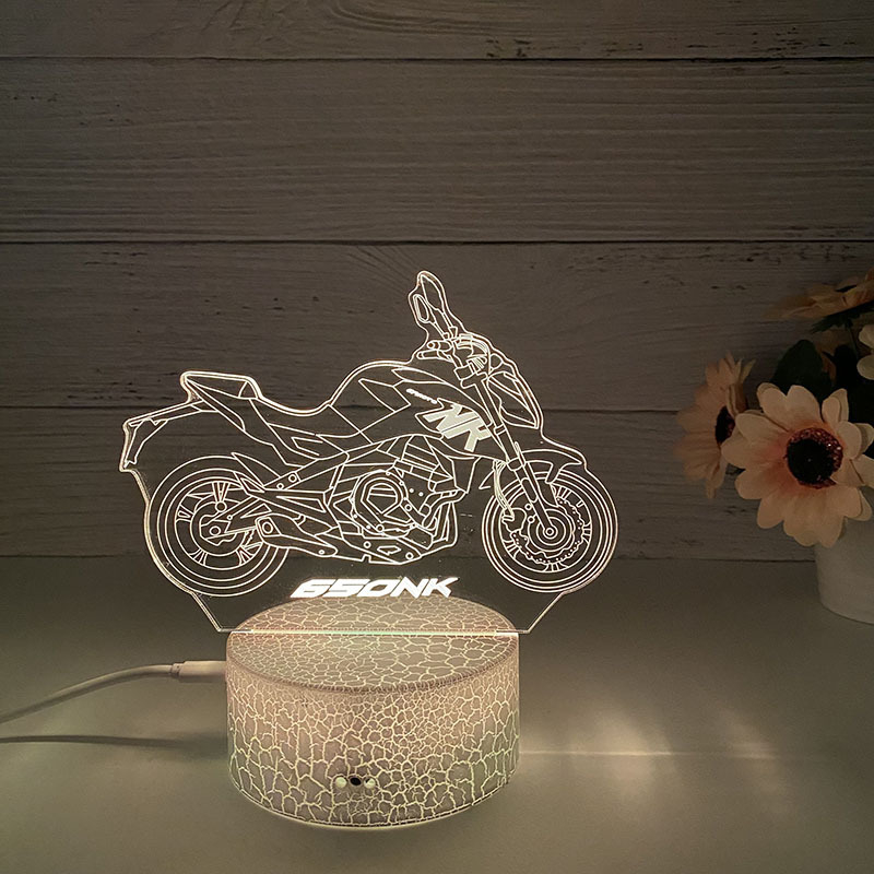 Loominguline 3D öövalgus akrüülist kaugjuhtimispuldi värviline puutetundlik väike laualamp kingitus öövalgus hulgimüügi võidusõidukaunistused