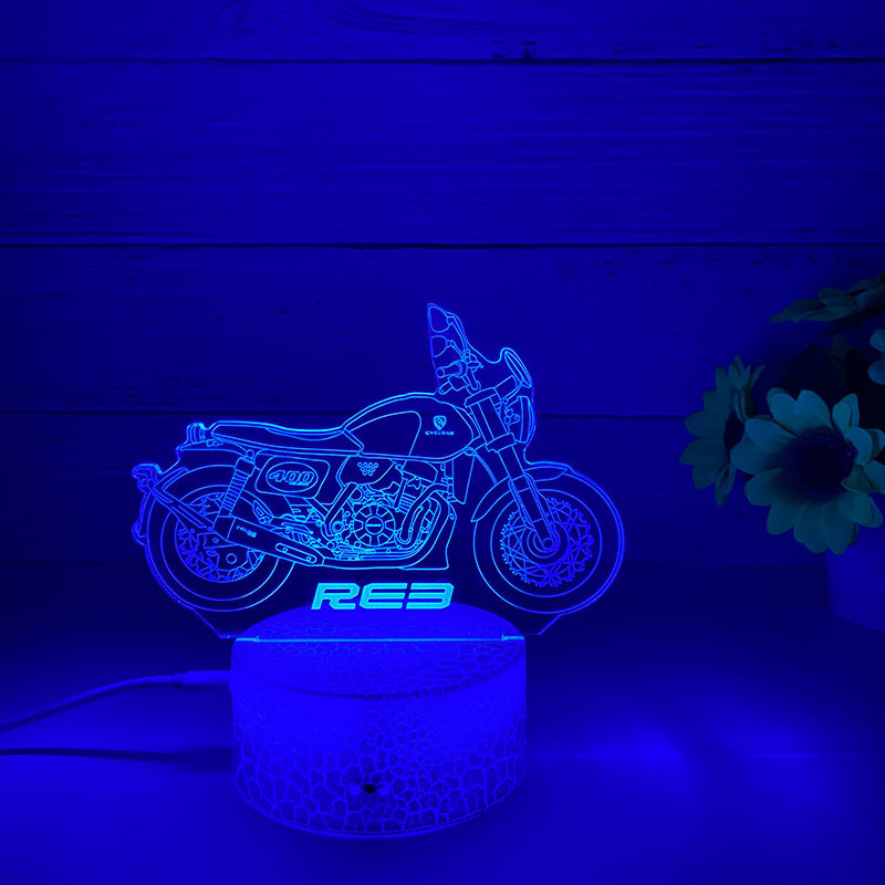 Loominguline 3D öövalgus akrüülist kaugjuhtimispuldi värviline puutetundlik väike laualamp kingitus öövalgus hulgimüügi võidusõidukaunistused