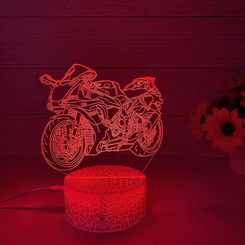 Loominguline 3D öövalgus akrüülist kaugjuhtimispuldi värviline puutetundlik väike laualamp kingitus öövalgus hulgimüügi võidusõidukaunistused