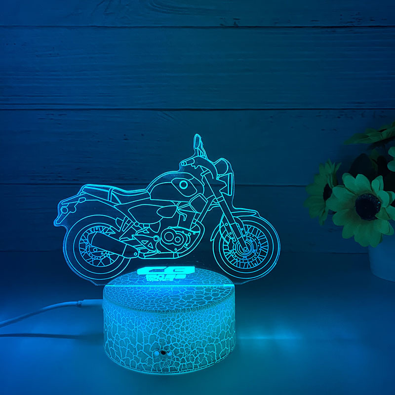 Loominguline 3D öövalgus akrüülist kaugjuhtimispuldi värviline puutetundlik väike laualamp kingitus öövalgus hulgimüügi võidusõidukaunistused