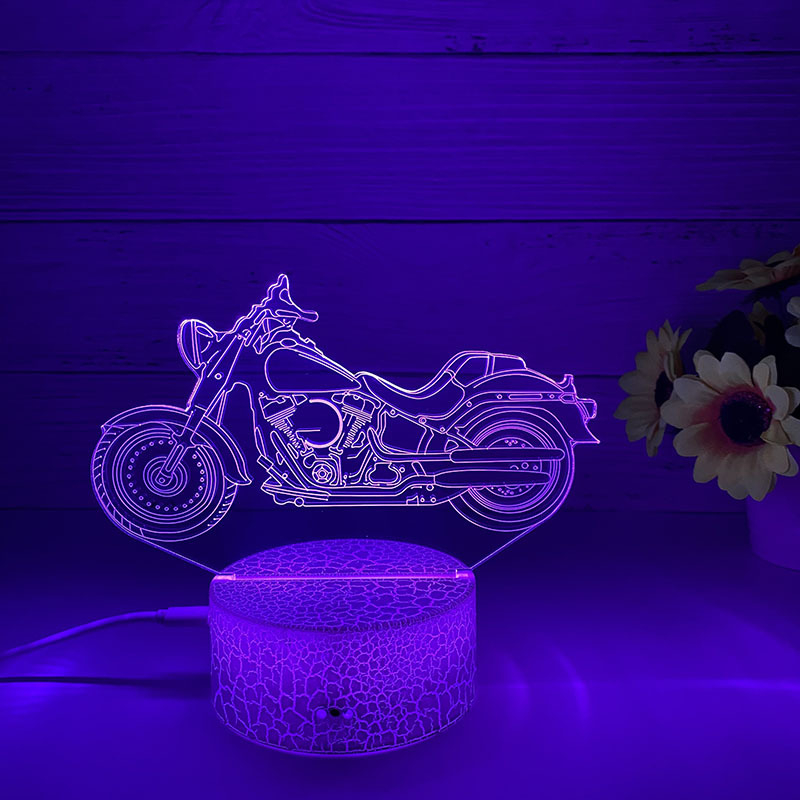 Loominguline 3D öövalgus akrüülist kaugjuhtimispuldi värviline puutetundlik väike laualamp kingitus öövalgus hulgimüügi võidusõidukaunistused