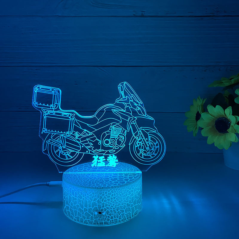 Loominguline 3D öövalgus akrüülist kaugjuhtimispuldi värviline puutetundlik väike laualamp kingitus öövalgus hulgimüügi võidusõidukaunistused