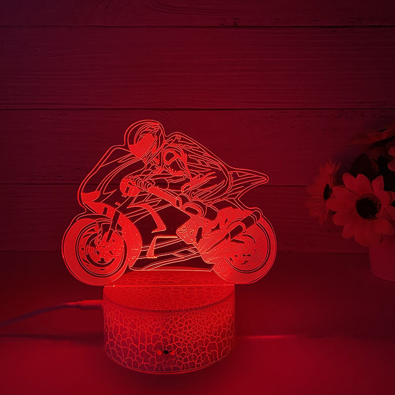 Loominguline 3D öövalgus akrüülist kaugjuhtimispuldi värviline puutetundlik väike laualamp kingitus öövalgus hulgimüügi võidusõidukaunistused