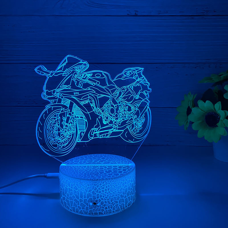 Loominguline 3D öövalgus akrüülist kaugjuhtimispuldi värviline puutetundlik väike laualamp kingitus öövalgus hulgimüügi võidusõidukaunistused