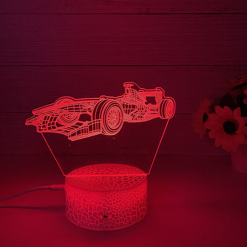 Loominguline 3D öövalgus akrüülist kaugjuhtimispuldi värviline puutetundlik väike laualamp kingitus öövalgus hulgimüügi võidusõidukaunistused