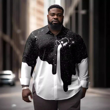 CB 2024 kevadine Amazoni piiriülene särk 3D mustvalge värvimaalimise ja trükkimisega meeste lihtne pikkade varrukatega särk