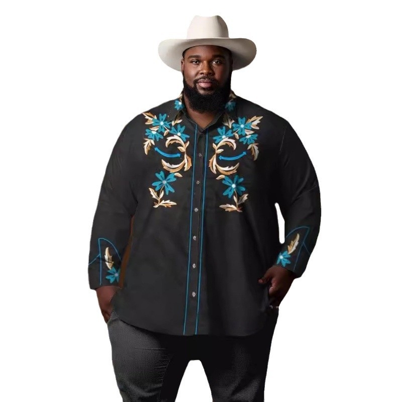 CB 2024 kevadine Amazoni piiriülene särk 3D mustvalge värvimaalimise ja trükkimisega meeste lihtne pikkade varrukatega särk