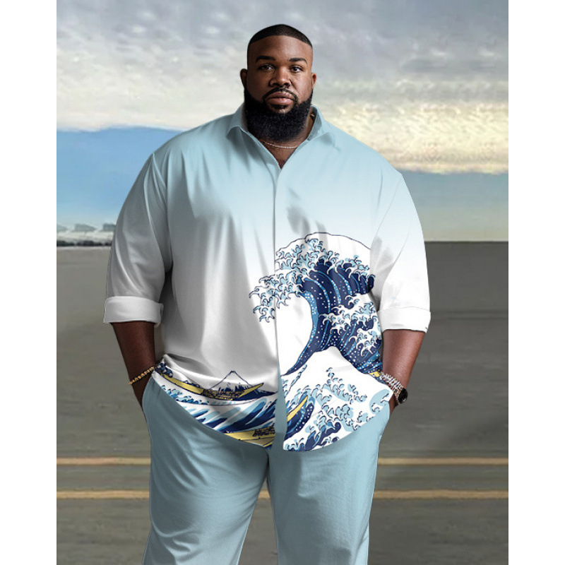 CB 2024 kevadine Amazoni piiriülene särk 3D mustvalge värvimaalimise ja trükkimisega meeste lihtne pikkade varrukatega särk