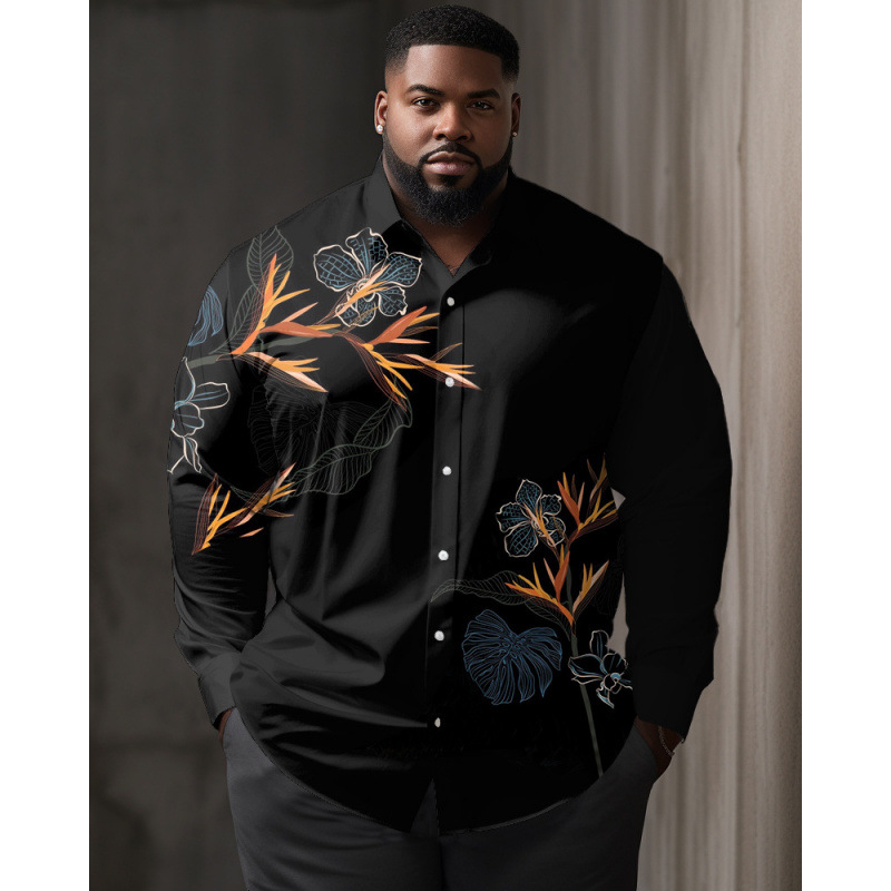 CB 2024 kevadine Amazoni piiriülene särk 3D mustvalge värvimaalimise ja trükkimisega meeste lihtne pikkade varrukatega särk