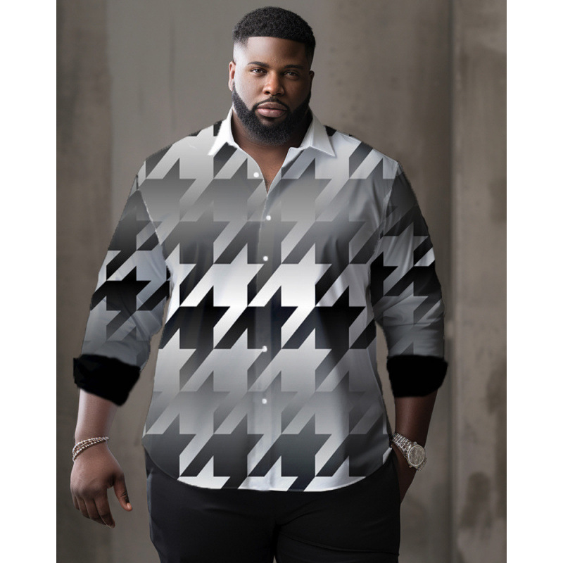 CB 2024 kevadine Amazoni piiriülene särk 3D mustvalge värvimaalimise ja trükkimisega meeste lihtne pikkade varrukatega särk