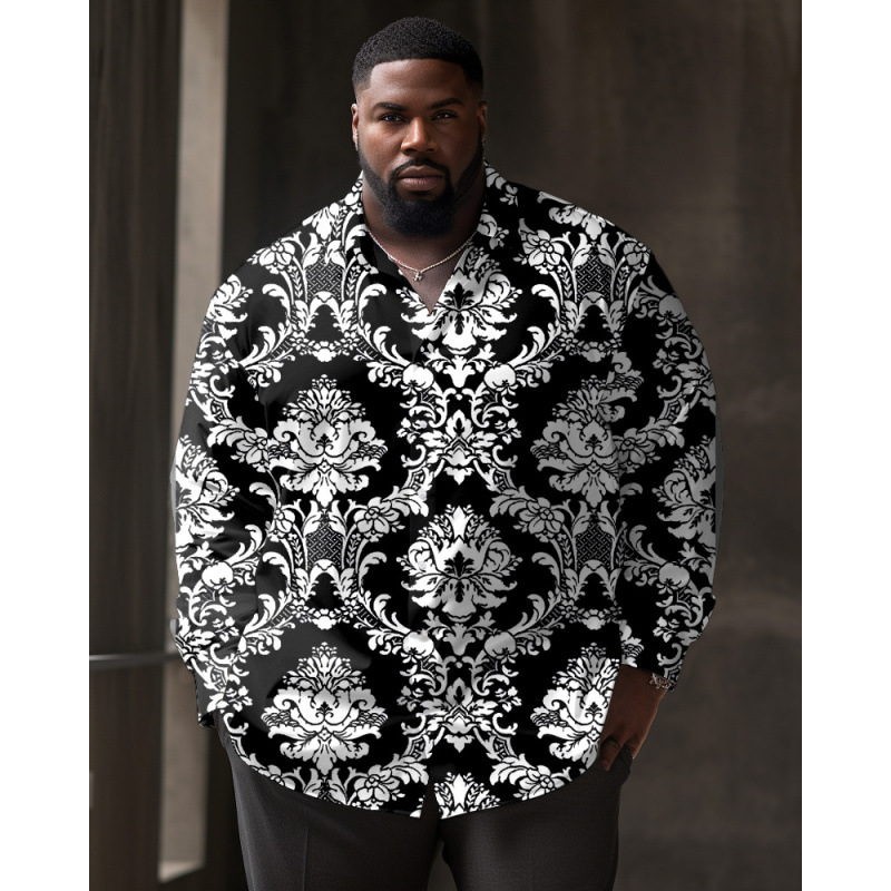 CB 2024 kevadine Amazoni piiriülene särk 3D mustvalge värvimaalimise ja trükkimisega meeste lihtne pikkade varrukatega särk