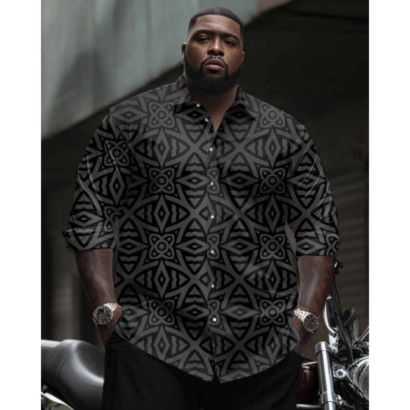 CB 2024 kevadine Amazoni piiriülene särk 3D mustvalge värvimaalimise ja trükkimisega meeste lihtne pikkade varrukatega särk