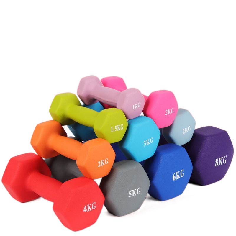 Kuusnurkne hantliga naiste fitness majapidamispuhas rauast ülikond laste meeste kombineeritud varustus väike hantli raskusjõud