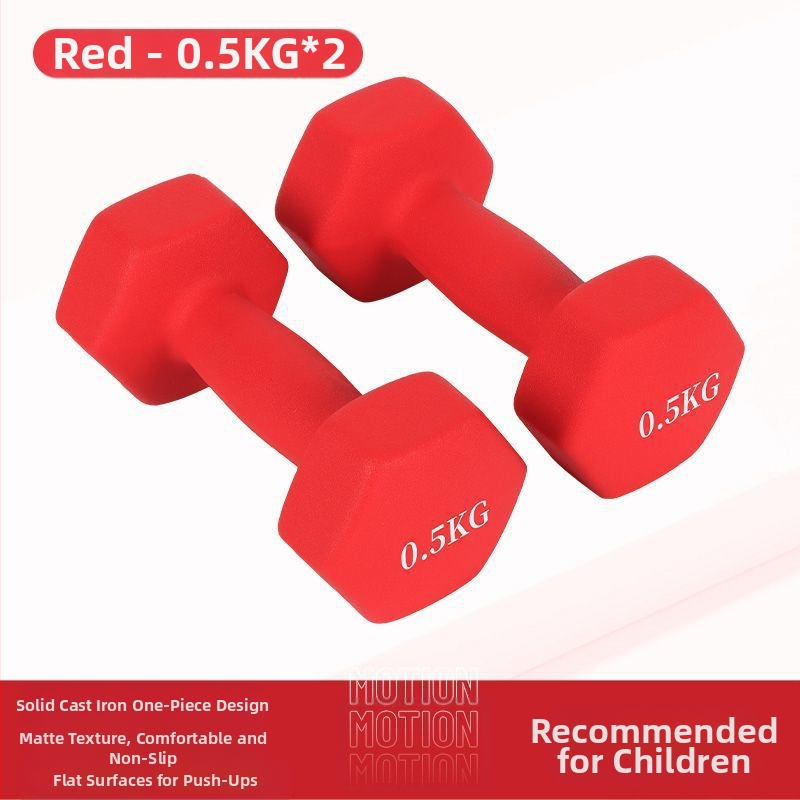 Kuusnurkne hantliga naiste fitness majapidamispuhas rauast ülikond laste meeste kombineeritud varustus väike hantli raskusjõud