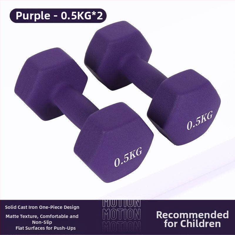 Kuusnurkne hantliga naiste fitness majapidamispuhas rauast ülikond laste meeste kombineeritud varustus väike hantli raskusjõud