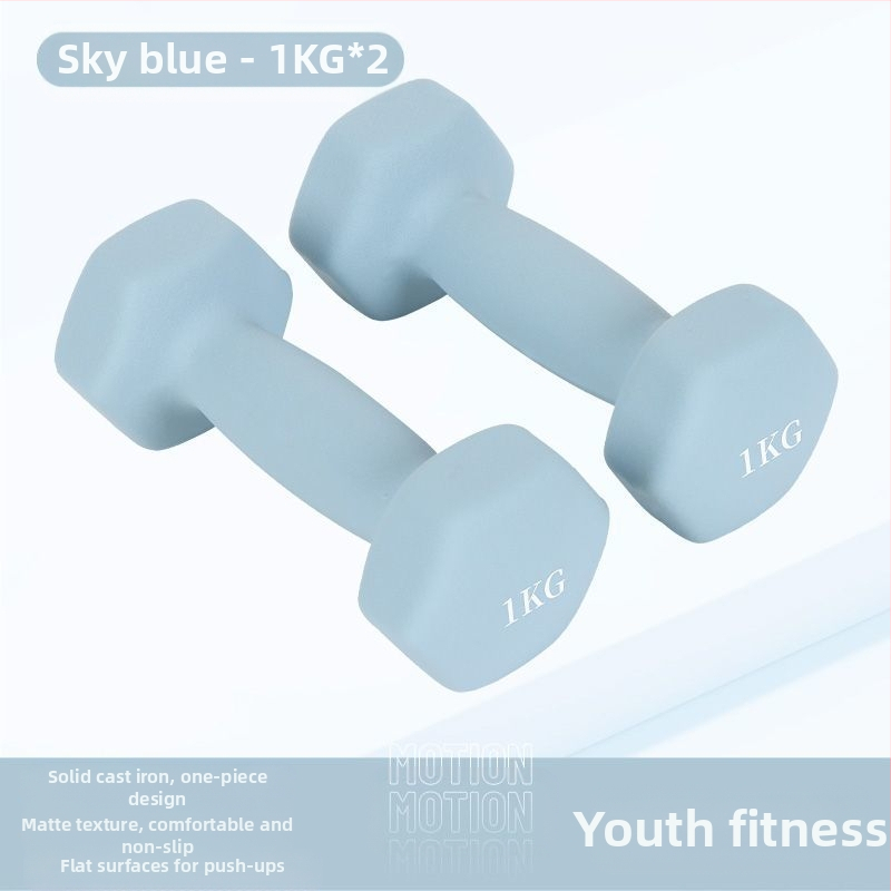 Kuusnurkne hantliga naiste fitness majapidamispuhas rauast ülikond laste meeste kombineeritud varustus väike hantli raskusjõud