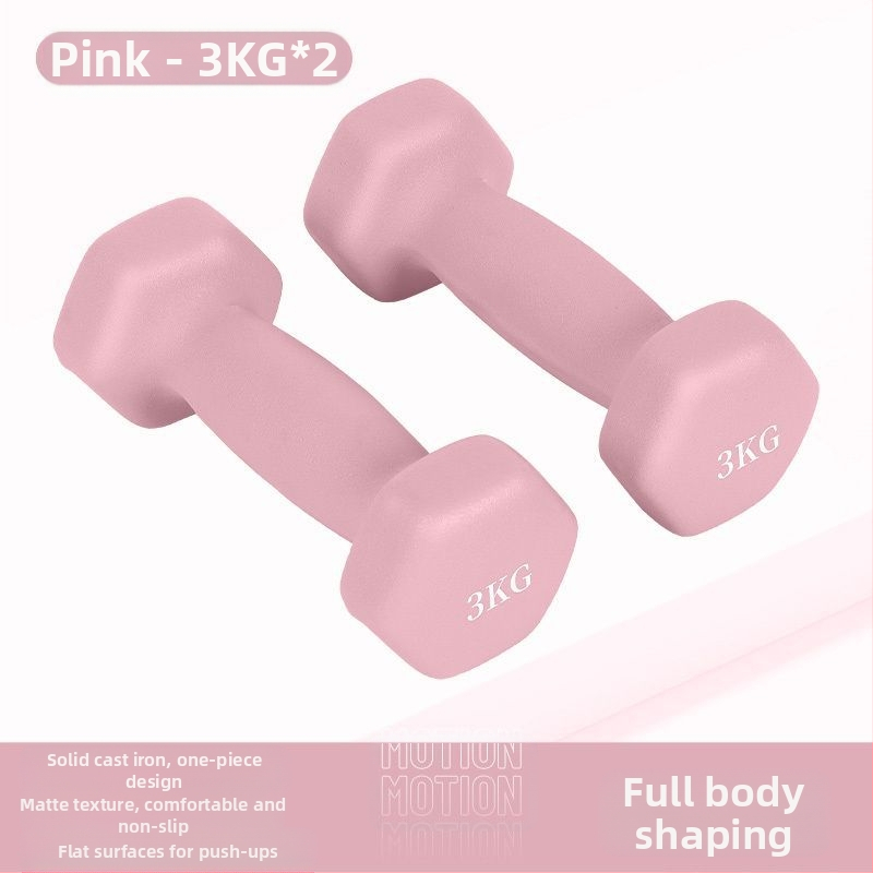 Kuusnurkne hantliga naiste fitness majapidamispuhas rauast ülikond laste meeste kombineeritud varustus väike hantli raskusjõud