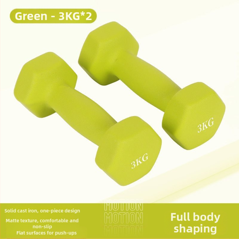 Kuusnurkne hantliga naiste fitness majapidamispuhas rauast ülikond laste meeste kombineeritud varustus väike hantli raskusjõud