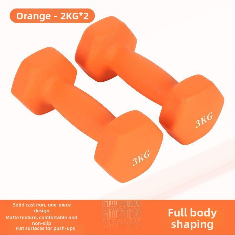 Kuusnurkne hantliga naiste fitness majapidamispuhas rauast ülikond laste meeste kombineeritud varustus väike hantli raskusjõud