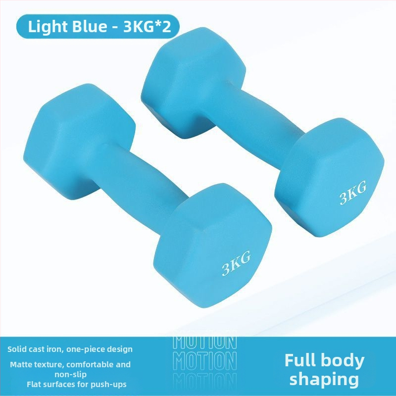 Kuusnurkne hantliga naiste fitness majapidamispuhas rauast ülikond laste meeste kombineeritud varustus väike hantli raskusjõud