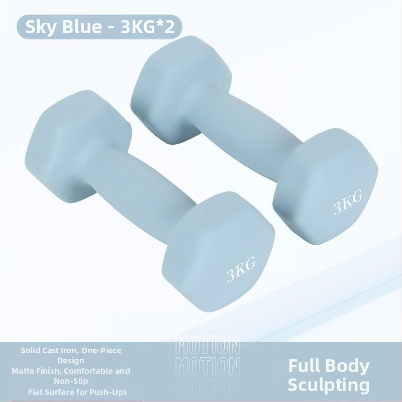 Kuusnurkne hantliga naiste fitness majapidamispuhas rauast ülikond laste meeste kombineeritud varustus väike hantli raskusjõud