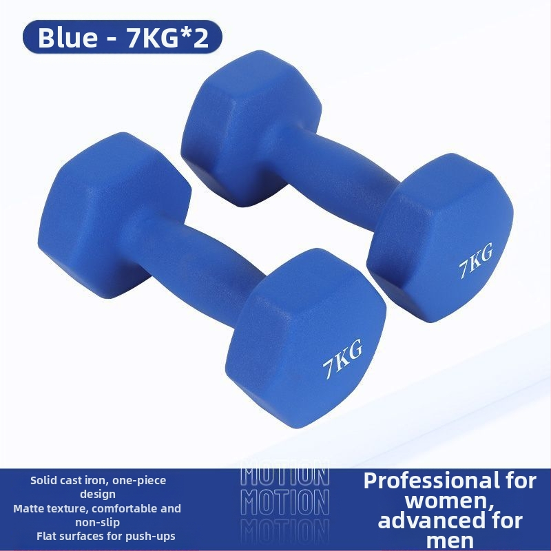 Kuusnurkne hantliga naiste fitness majapidamispuhas rauast ülikond laste meeste kombineeritud varustus väike hantli raskusjõud