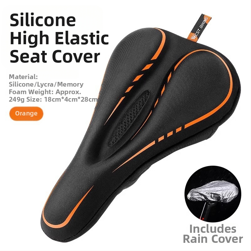 Κάλυμμα μαξιλαριού καθίσματος ποδηλάτου West Rider από σιλικόνη, απορροφητικό κραδασμών, υψηλής ελαστικότητας, κάλυμμα σέλας για ποδήλατο βουνού, εξοπλισμό ποδηλασίας για άνδρες