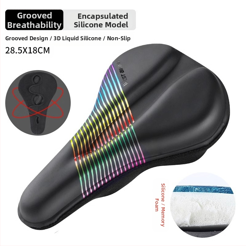 Κάλυμμα μαξιλαριού καθίσματος ποδηλάτου West Rider από σιλικόνη, απορροφητικό κραδασμών, υψηλής ελαστικότητας, κάλυμμα σέλας για ποδήλατο βουνού, εξοπλισμό ποδηλασίας για άνδρες