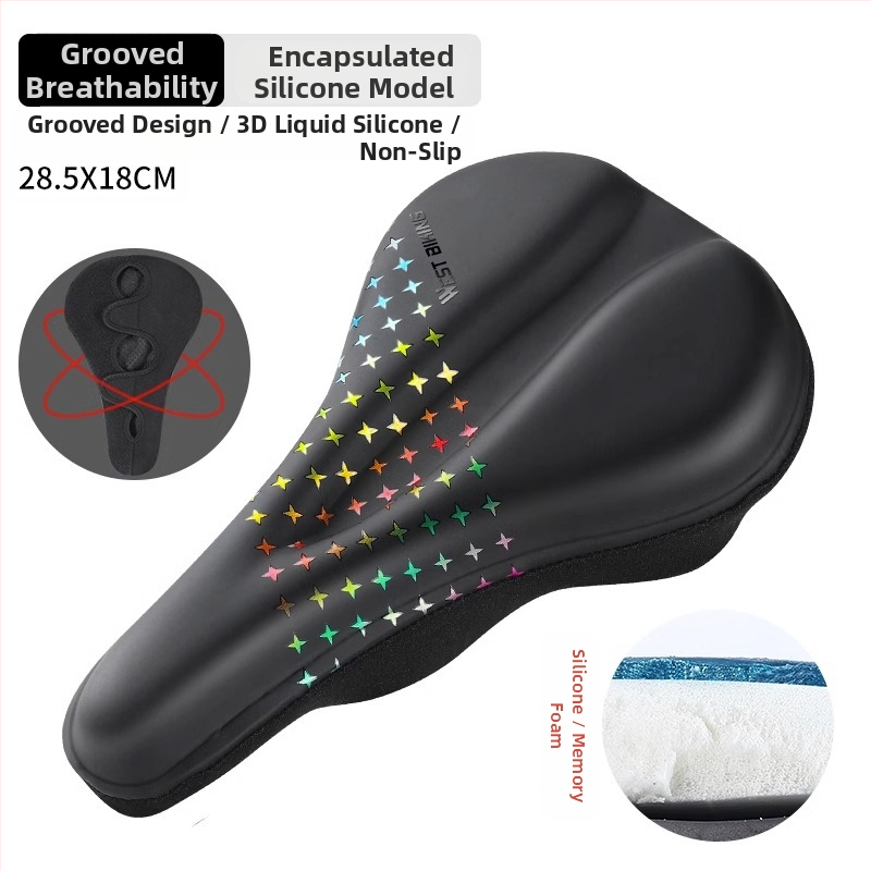 Κάλυμμα μαξιλαριού καθίσματος ποδηλάτου West Rider από σιλικόνη, απορροφητικό κραδασμών, υψηλής ελαστικότητας, κάλυμμα σέλας για ποδήλατο βουνού, εξοπλισμό ποδηλασίας για άνδρες