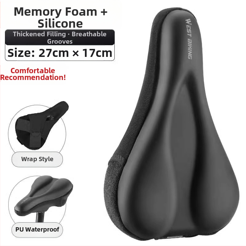 Κάλυμμα μαξιλαριού καθίσματος ποδηλάτου West Rider από σιλικόνη, απορροφητικό κραδασμών, υψηλής ελαστικότητας, κάλυμμα σέλας για ποδήλατο βουνού, εξοπλισμό ποδηλασίας για άνδρες