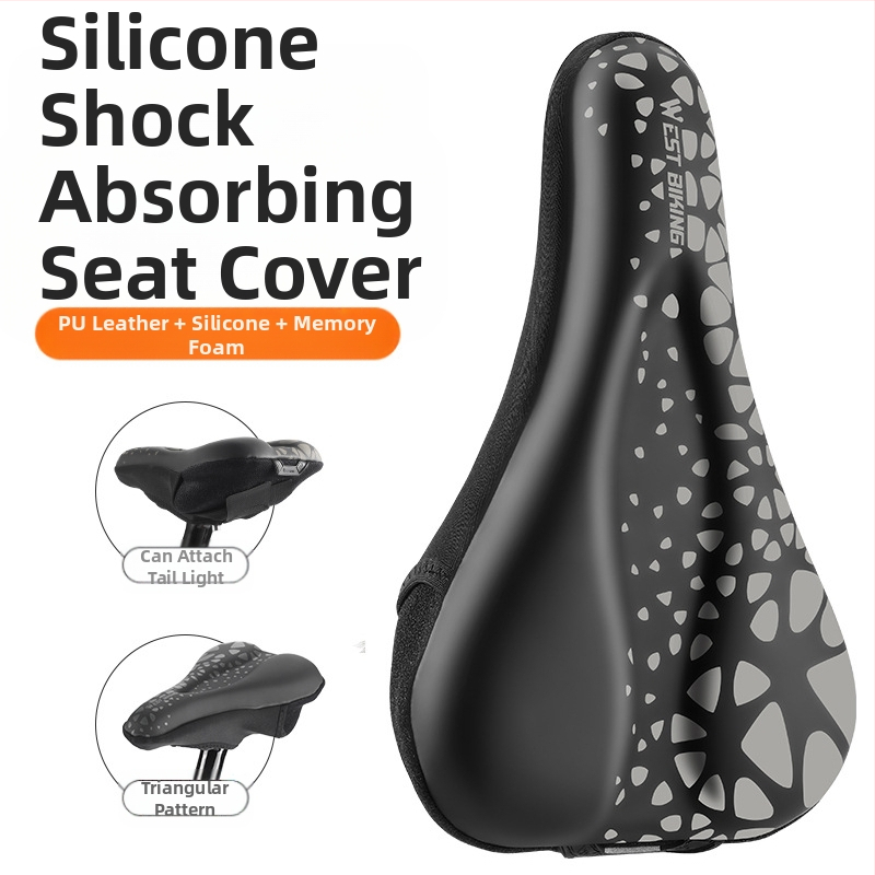Κάλυμμα μαξιλαριού καθίσματος ποδηλάτου West Rider από σιλικόνη, απορροφητικό κραδασμών, υψηλής ελαστικότητας, κάλυμμα σέλας για ποδήλατο βουνού, εξοπλισμό ποδηλασίας για άνδρες