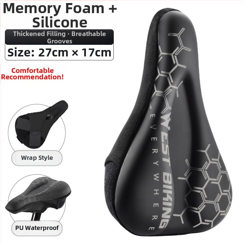 Κάλυμμα μαξιλαριού καθίσματος ποδηλάτου West Rider από σιλικόνη, απορροφητικό κραδασμών, υψηλής ελαστικότητας, κάλυμμα σέλας για ποδήλατο βουνού, εξοπλισμό ποδηλασίας για άνδρες