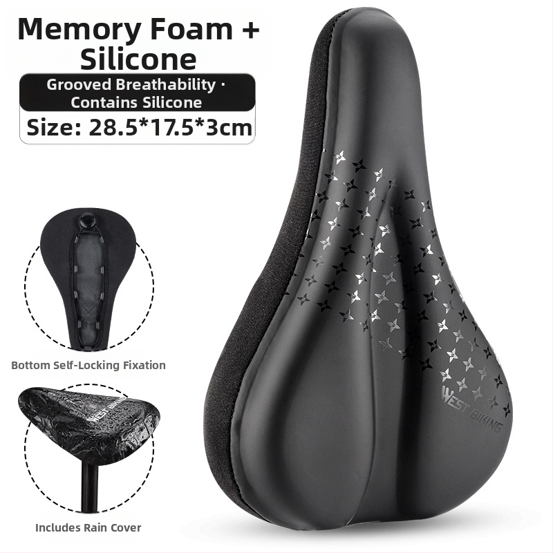 Κάλυμμα μαξιλαριού καθίσματος ποδηλάτου West Rider από σιλικόνη, απορροφητικό κραδασμών, υψηλής ελαστικότητας, κάλυμμα σέλας για ποδήλατο βουνού, εξοπλισμό ποδηλασίας για άνδρες