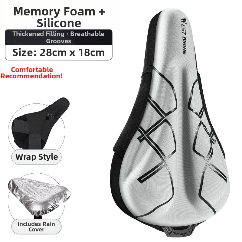 Κάλυμμα μαξιλαριού καθίσματος ποδηλάτου West Rider από σιλικόνη, απορροφητικό κραδασμών, υψηλής ελαστικότητας, κάλυμμα σέλας για ποδήλατο βουνού, εξοπλισμό ποδηλασίας για άνδρες