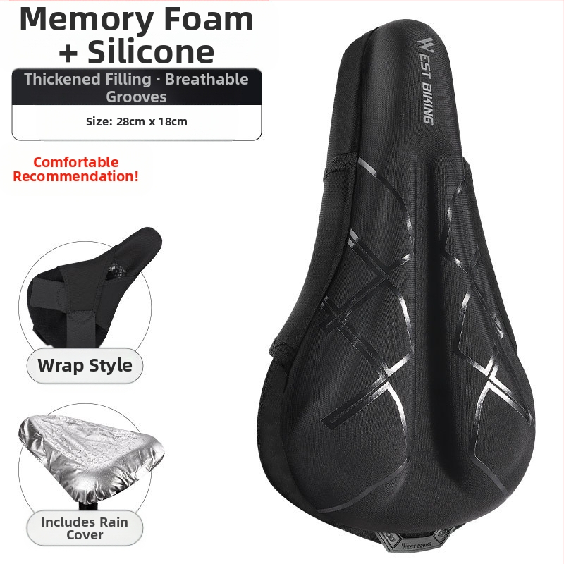 Κάλυμμα μαξιλαριού καθίσματος ποδηλάτου West Rider από σιλικόνη, απορροφητικό κραδασμών, υψηλής ελαστικότητας, κάλυμμα σέλας για ποδήλατο βουνού, εξοπλισμό ποδηλασίας για άνδρες