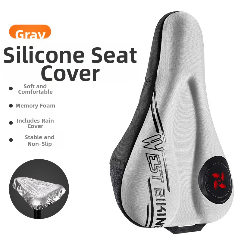 Κάλυμμα μαξιλαριού καθίσματος ποδηλάτου West Rider από σιλικόνη, απορροφητικό κραδασμών, υψηλής ελαστικότητας, κάλυμμα σέλας για ποδήλατο βουνού, εξοπλισμό ποδηλασίας για άνδρες